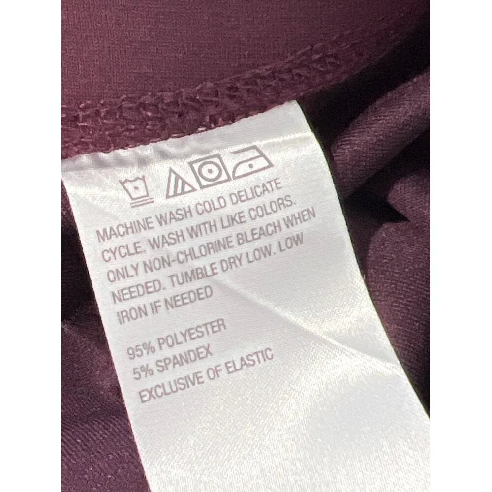 IMAN Global Chic Ponte Knit Bootcut Pant Size Small Petite Dark Sangria Burgundy - Picture 3 of 6